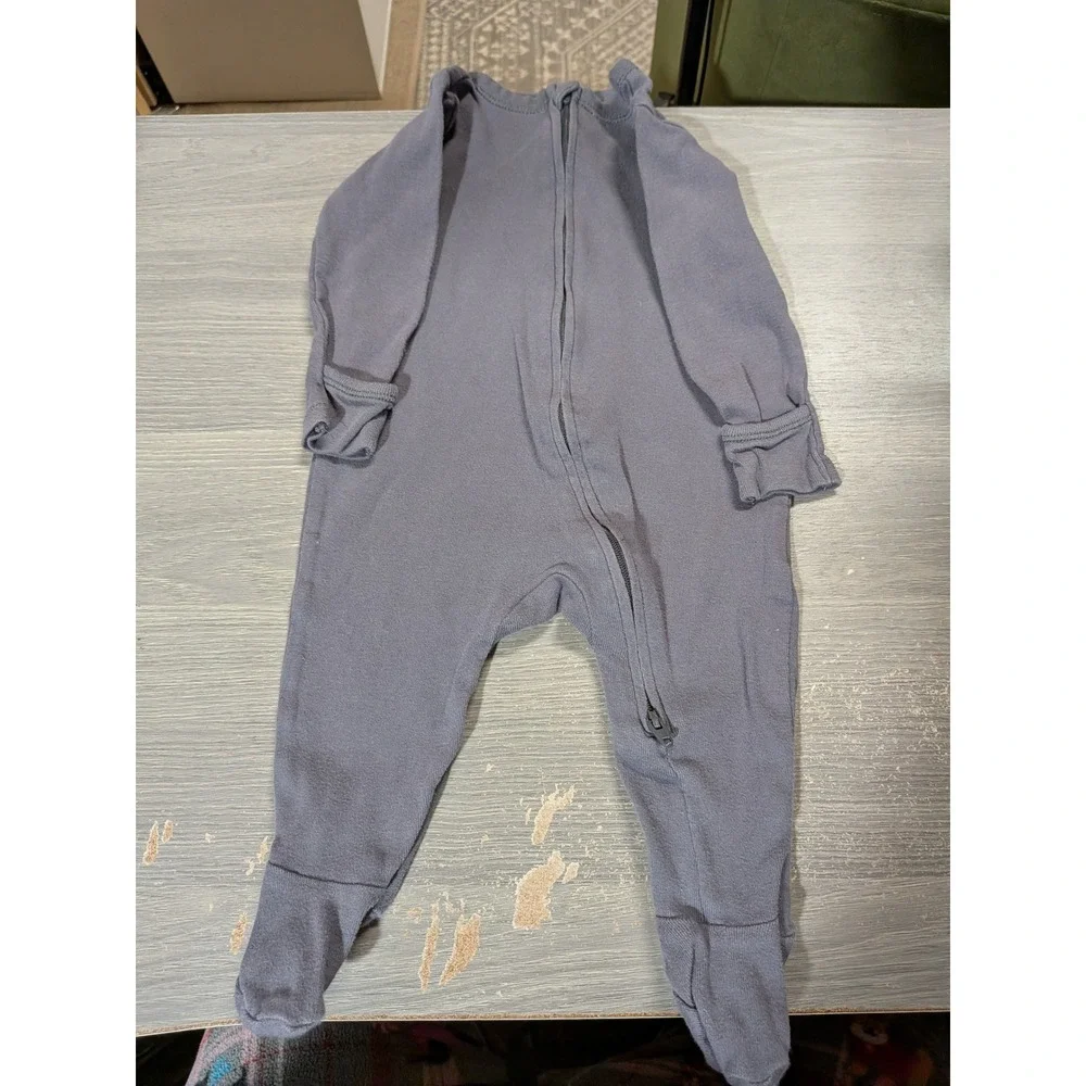 Old Navy 5 Footed Sleepers 2-Way Zip Mittens Blue Green Navy Baby Rompers